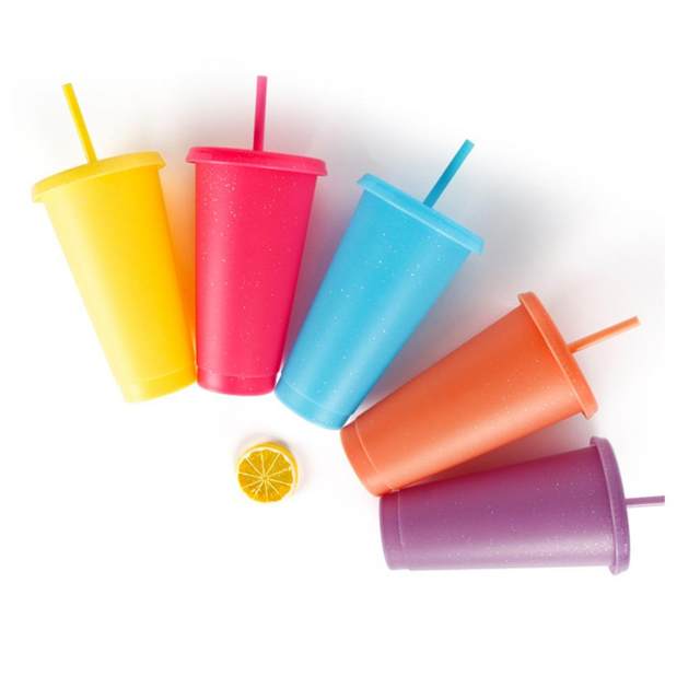 710ML Straw Cup Discoloration Water Tumbler Cup Color Changing Water Bottle  Tumbler with Straw Drinking Cup vasos de plástico - AliExpress