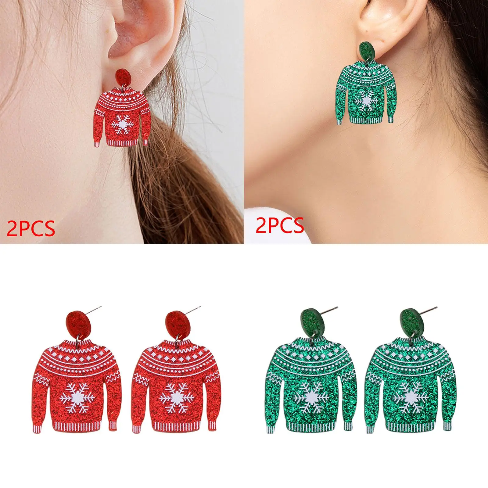 Christmas Sweater Earrings Earstuds Christmas Dangle Earrings Women Drop Earrings Decorative Xmas Gift for Club Party Wear