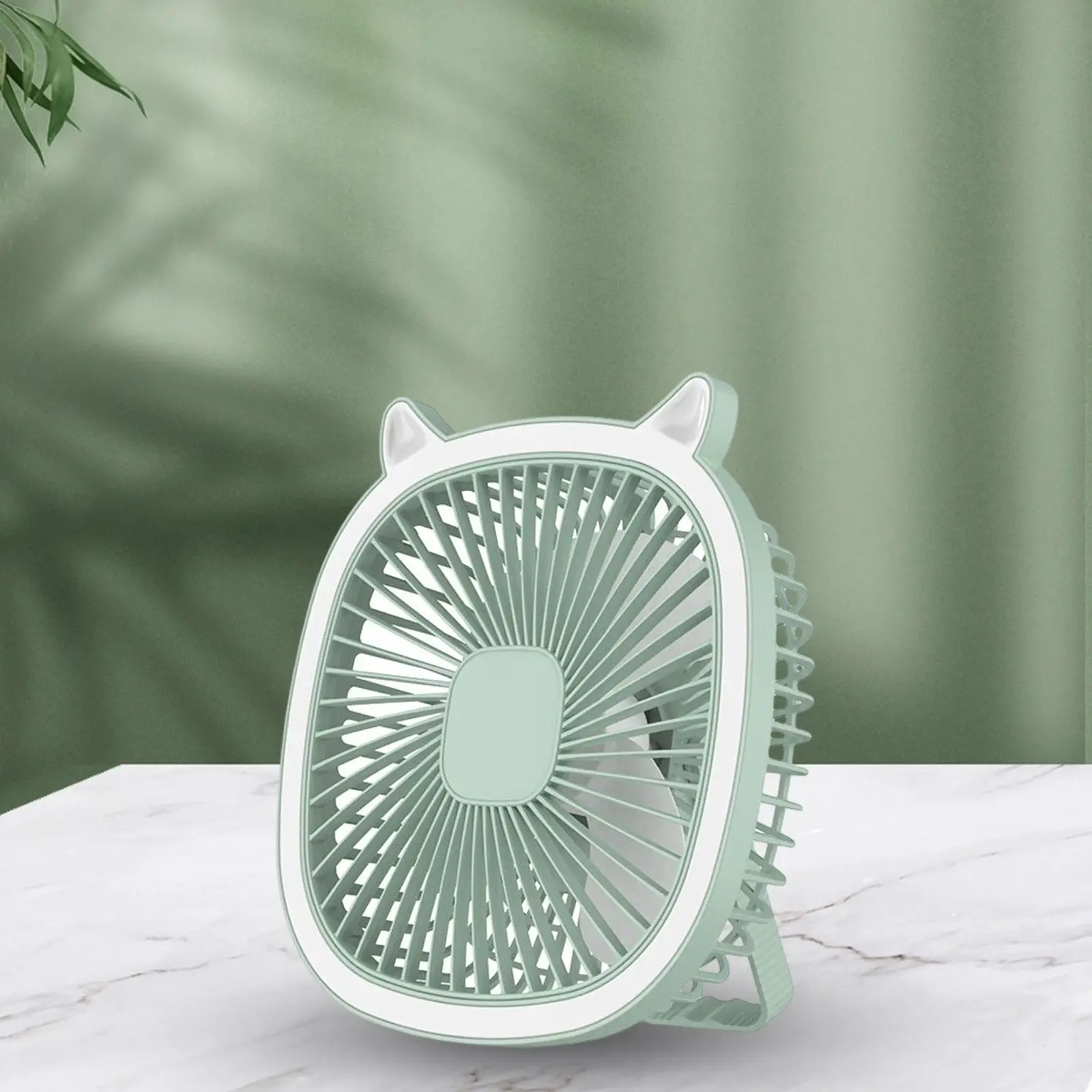 Compact Desk Fan Personal Table Cooling Fan Quiet USB Rechargeable with Lights with Hook Portable for Camping Car Home Office