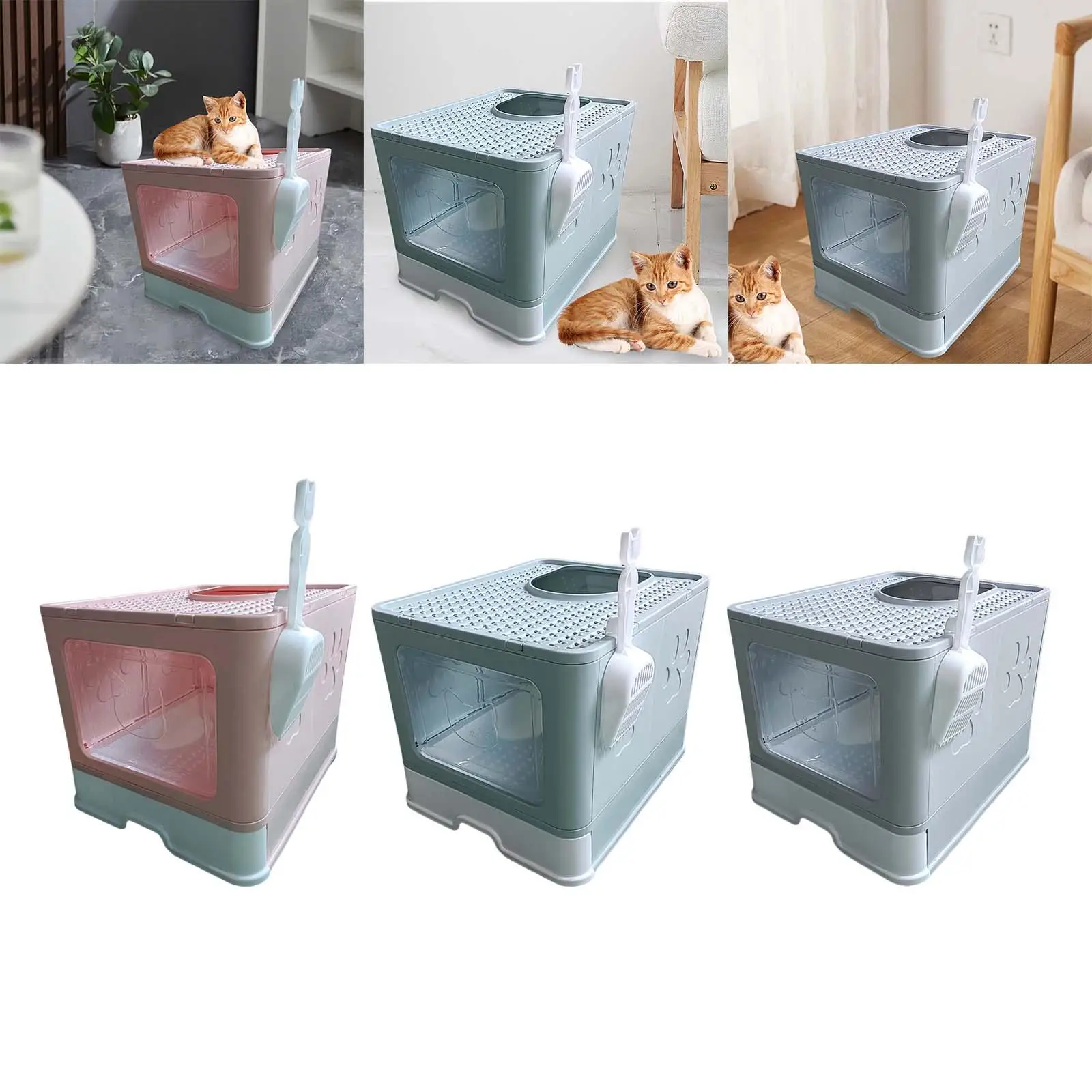 Hooded Cat Litter Box Pet Litter Box Enclosed and Covered Cat Toilet Litter Box