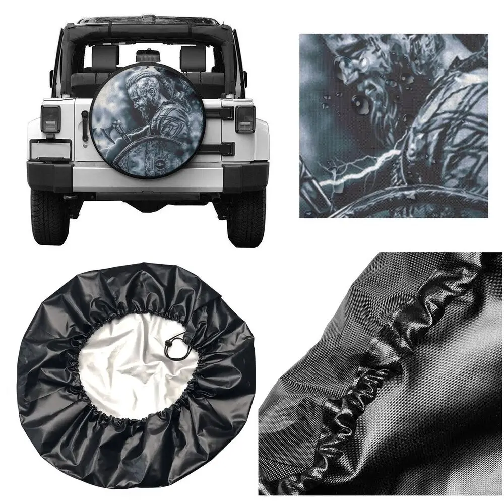 Custom Ragnar Lothbrok Vikings Spare Tire Cover for Jeep Honda Viking King Car Wheel Protectors 14" 15" 16" 17" Inch windshield sun visor