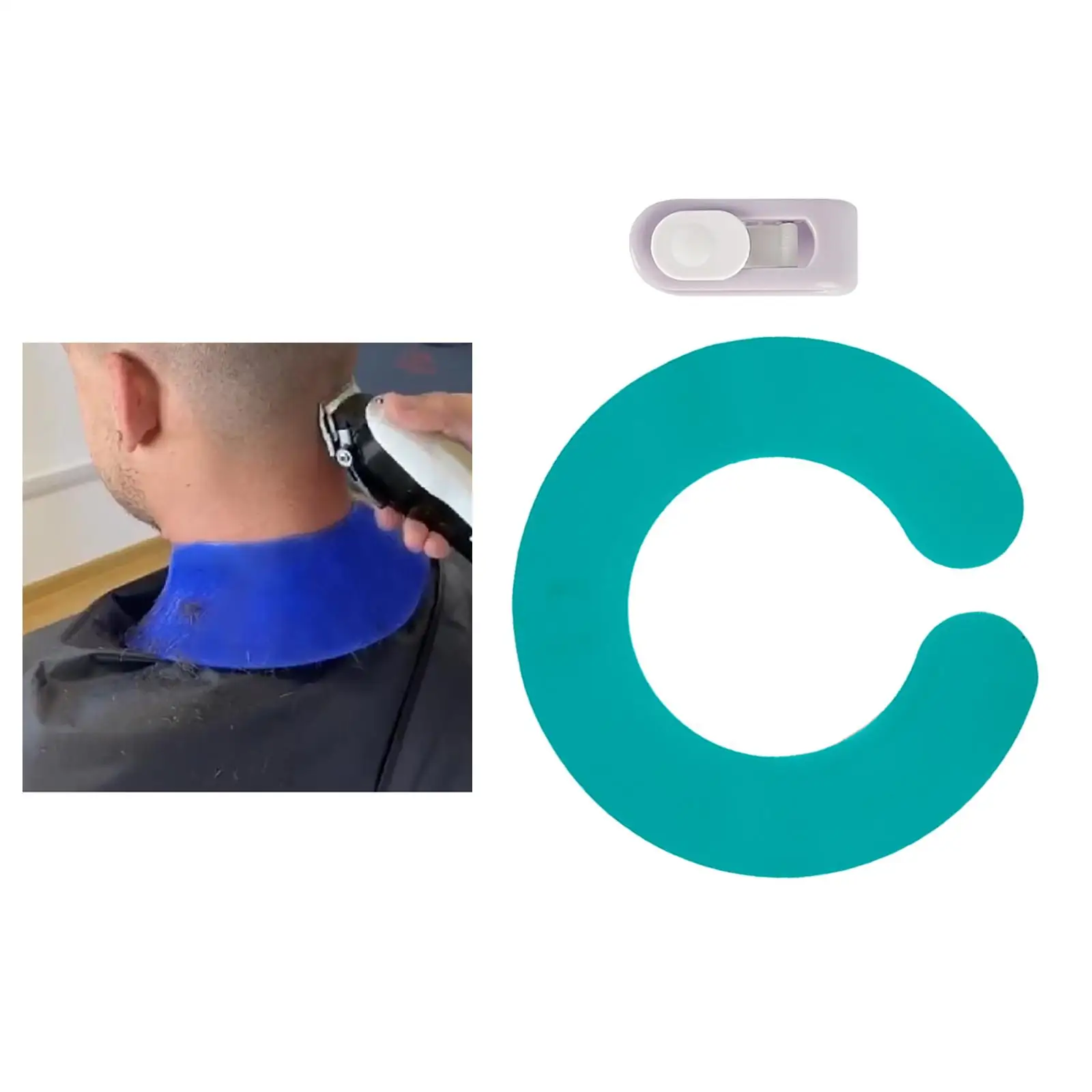 Silicone Cutting Collar Neck Shield with Buckles Waterproof for Hairdressing