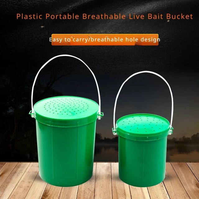 Bait Bucket Portable Breathable Live Fishing Small Earthworm Bucket Plastic  Green Lure Breathable Red Worm Fresh Live Bait Case - AliExpress