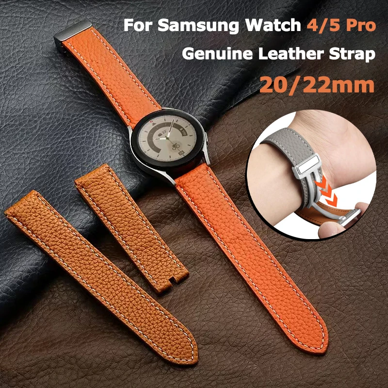Samsung Galaxy Watch 4 Classic 46mm | Galaxy Watch 5 44mm Leather Strap -  Genuine - Aliexpress