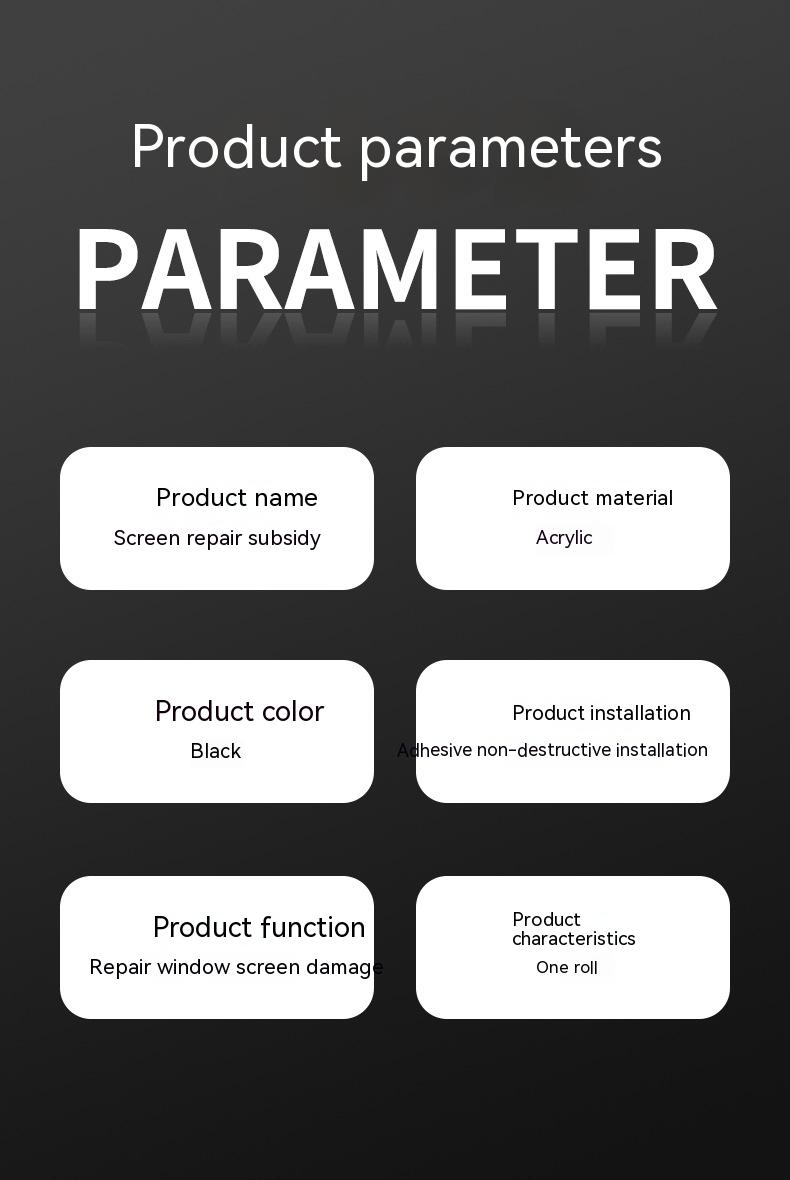 Description Picture 5 of item1 Roll Self-Adhesive Window Screen Mosquito Net Repair Tape Window Screen Net Paste Anti-Mosquito Door And Window Strong Tape