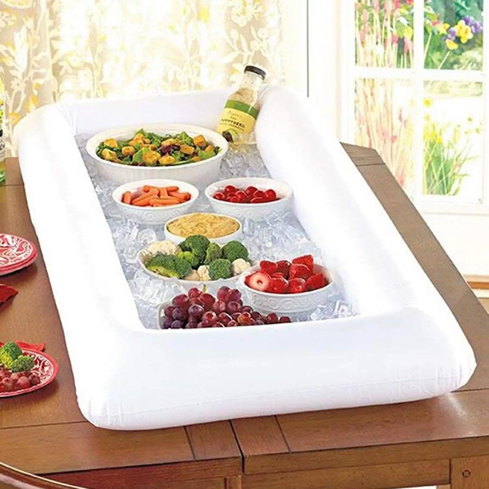 Novelty Pool Float Inflatable Serving Bar Salad Ice Food Tray Table Camping
