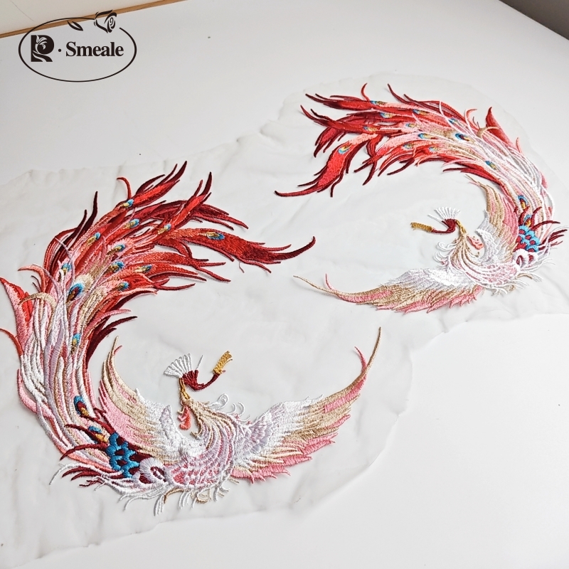 Chinesische traditionelle Phoenix Applique Spitze Patch Kleid, Kinder kleidung, dekorative Blume, neu, RS4258, 45,5*30cm – Detail 2