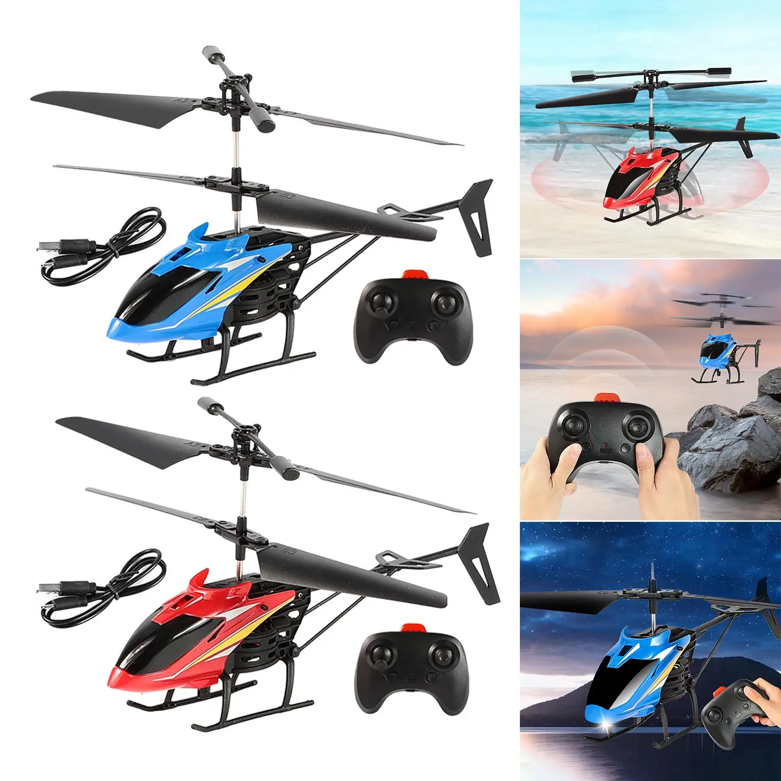 RC Helicopters LED Light 2.4GHz Altitude Hold One Key Take Off/Landing and Gyro Remote Control Helicopter for Adults Kids Boys