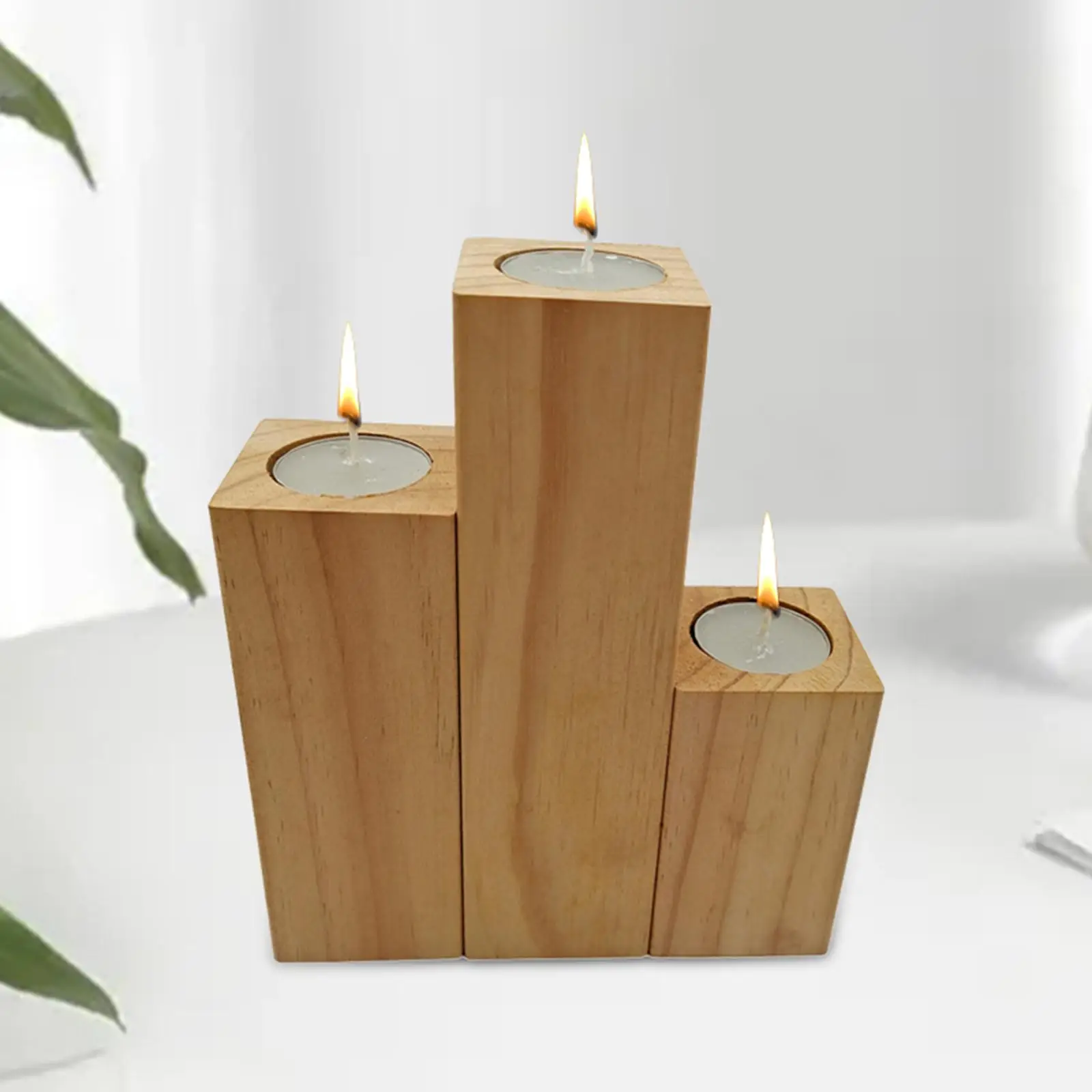 Wooden Candle Holders Candle Base Durable Modern Practical Candlestick Retro for Bathroom Dining Room Celebration Desk Farmhouse