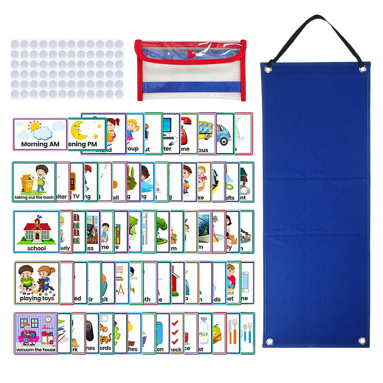 Kids Visual Schedule Calendar 70Pcs Visual Schedule Cards Visual Schedule Daily Work Schedule for Home Toddlers Children Family