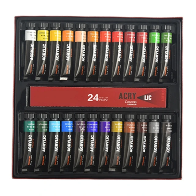 ARTEZA Metallic Acrylic Paint Set 36 Colors 22ml tubes 5 missing