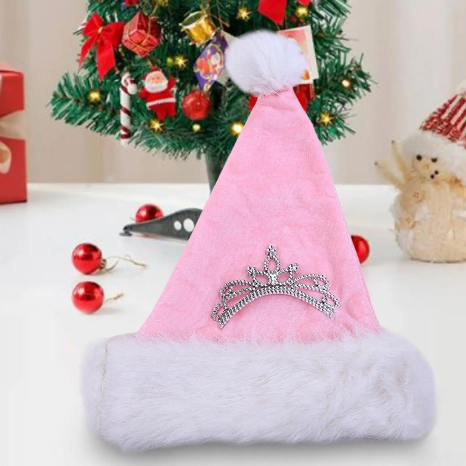christmas Hat Adult Reusable Plush for Holiday Stage Performance