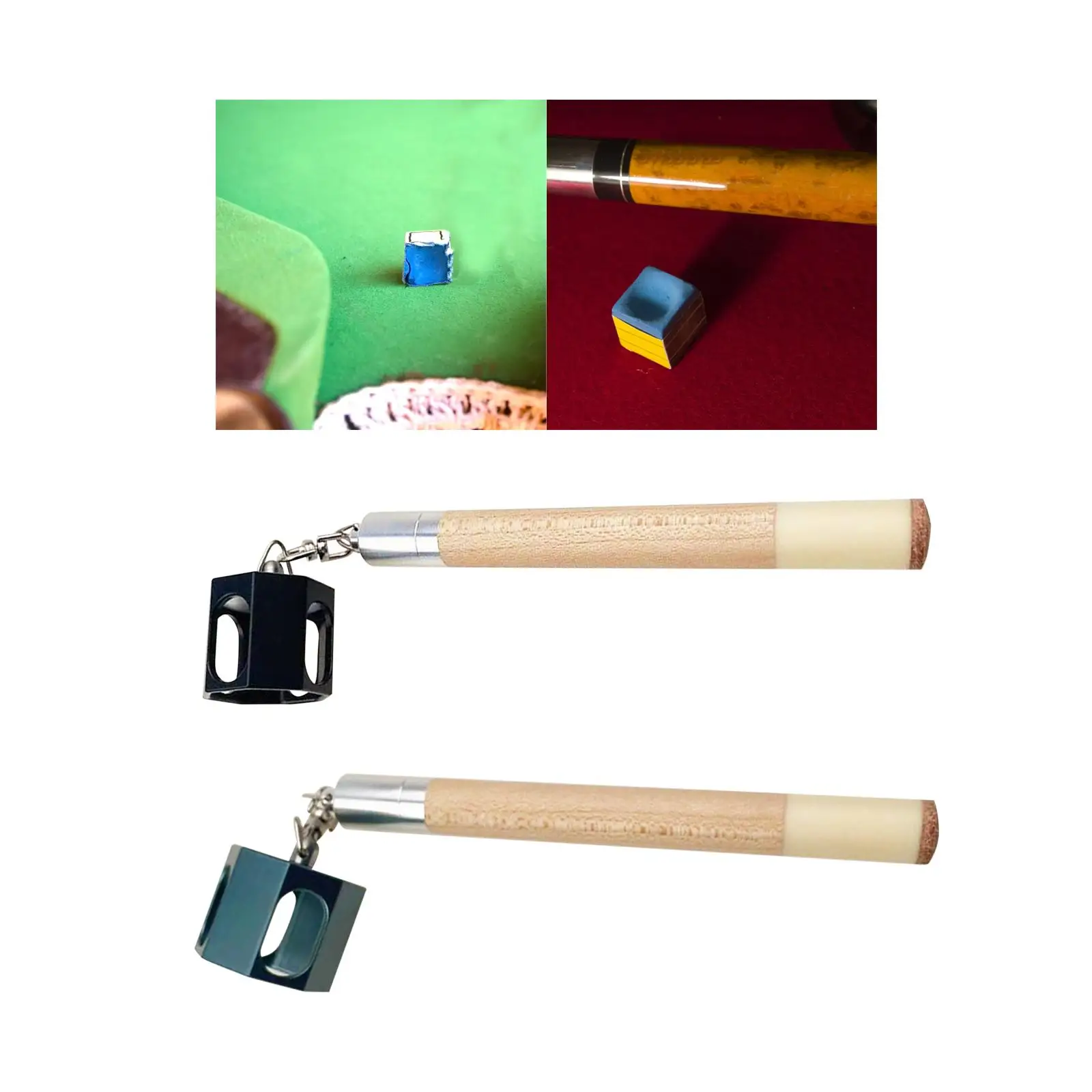 Billiards Snooker Pool Cue Chalk Holder 2 in 1 Pocket Chalkers Cup Holders Scuffer Tacker Billiard Cue Tip Tools for Table Ball