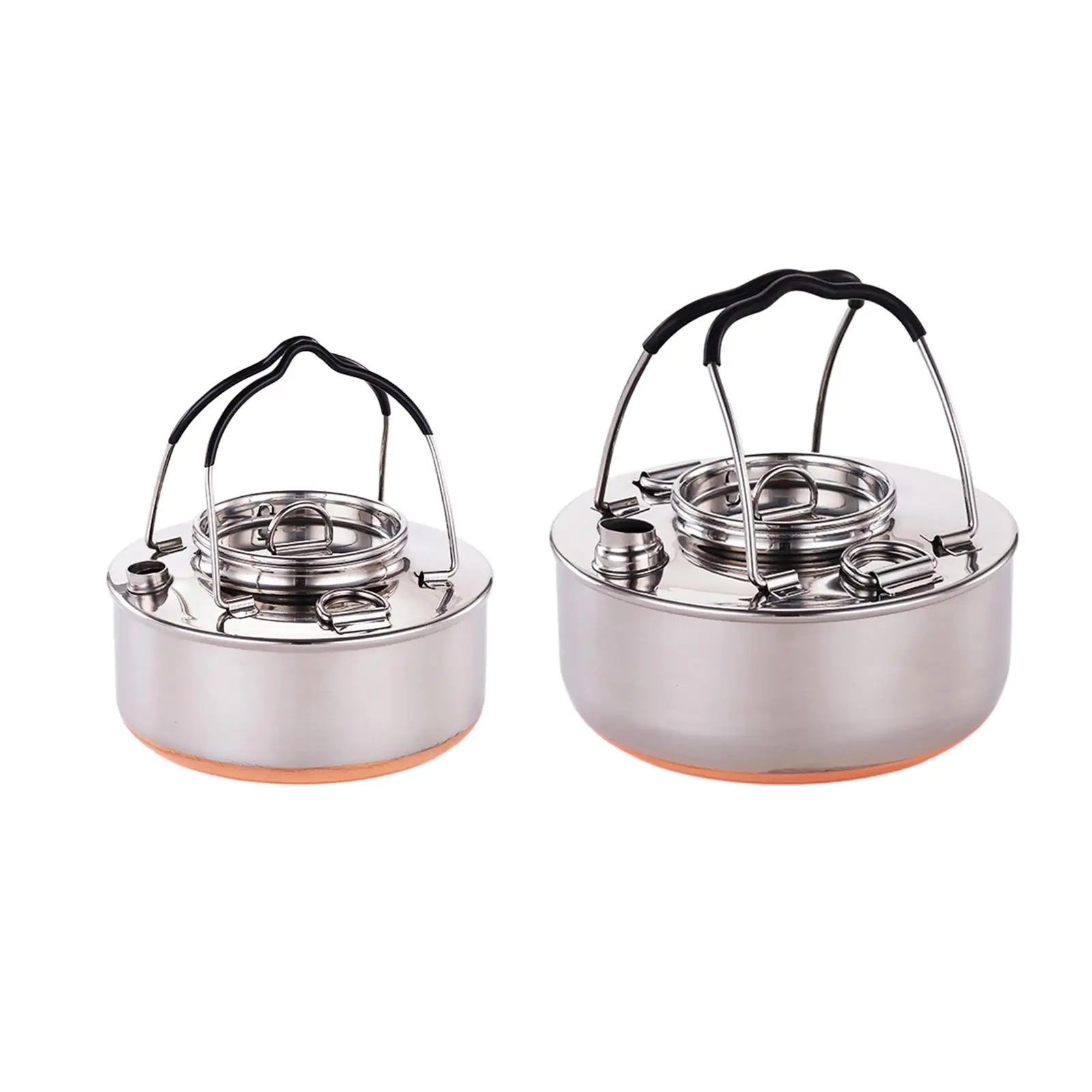 Camping Kettle Water Kettle Outdoor Boiling Water Stainless Steel Camping Tea Kettle Teapot for Camp Hiking Backyard Barbecue