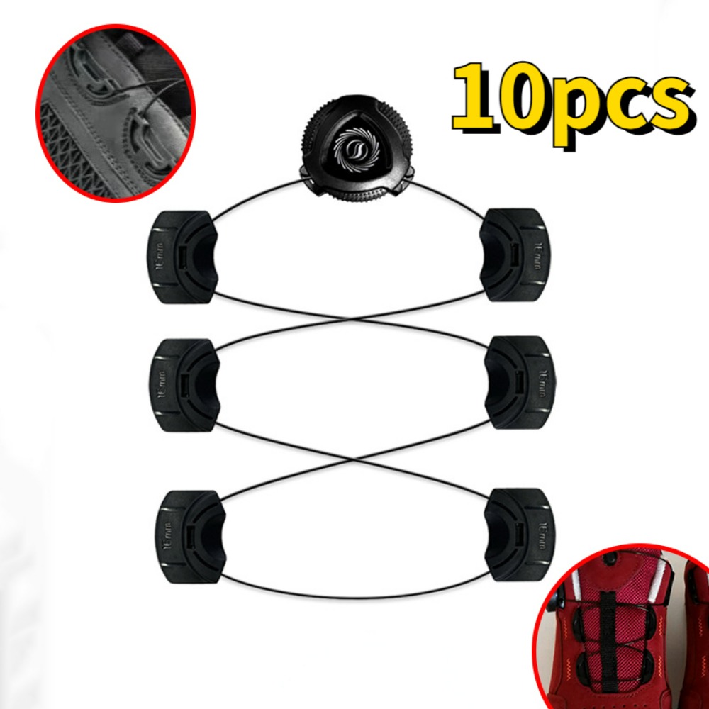 10 Stück Metalldraht, drehbar, automatische Schnalle, Seil, Sneaker-Schnürsenkel zum Drehen, rotierendes Schuhschloss, Schnürsenkel, Schnallen, Zubehör – Detail 5
