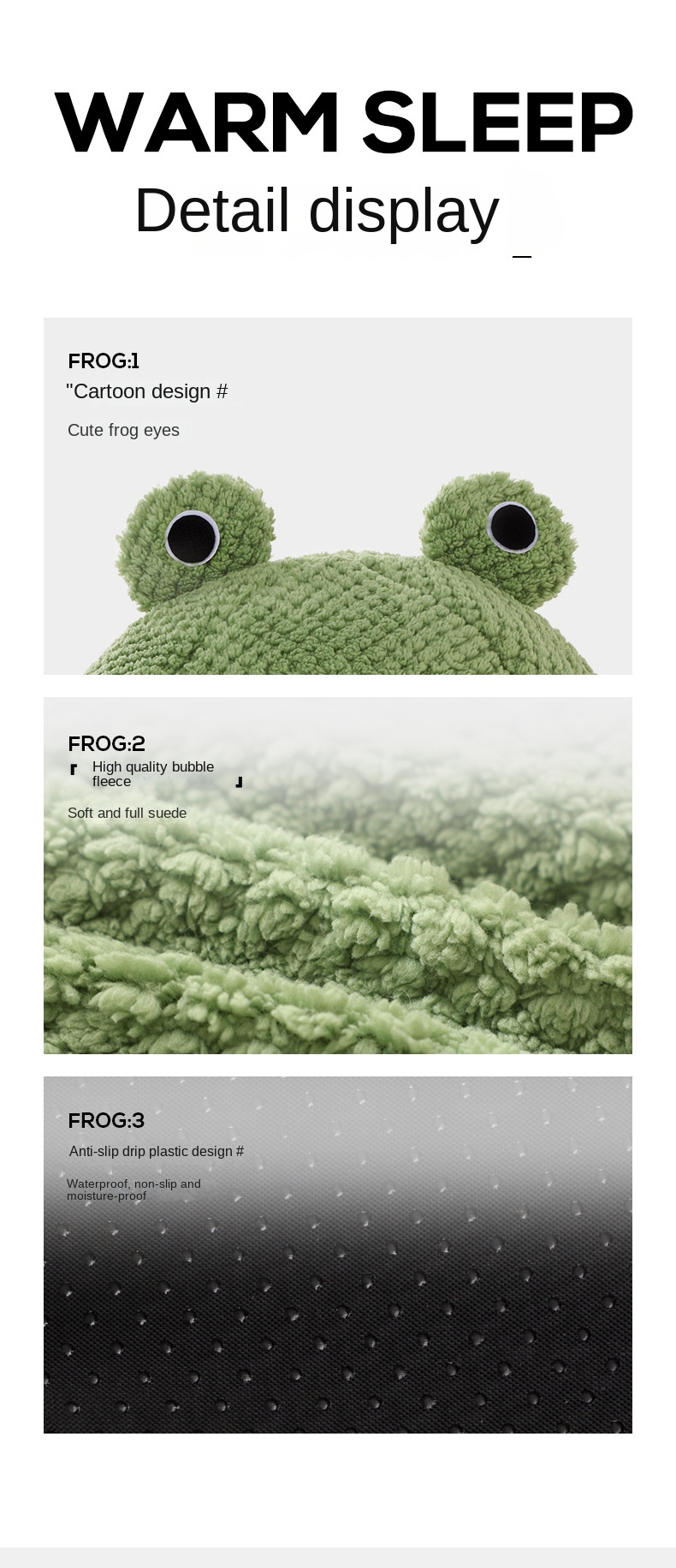 Title 8, Plush Green Warming Detachable Semi-enclosed Pe...