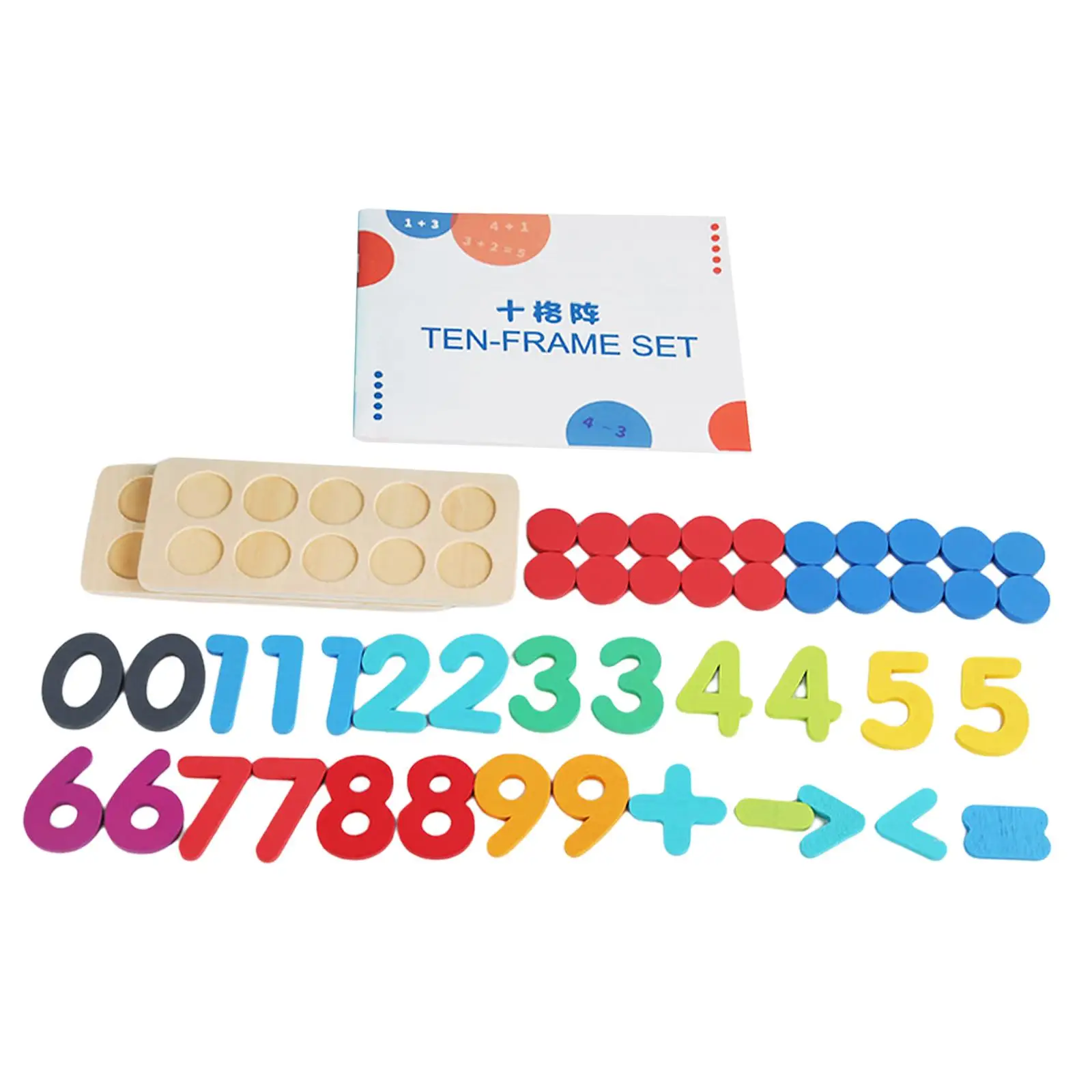 Montessori Toys Teaching Aid Enhance Parent Child Interaction Ten Frame Set for Teachers Kindergarten Preschool Boys and Girls