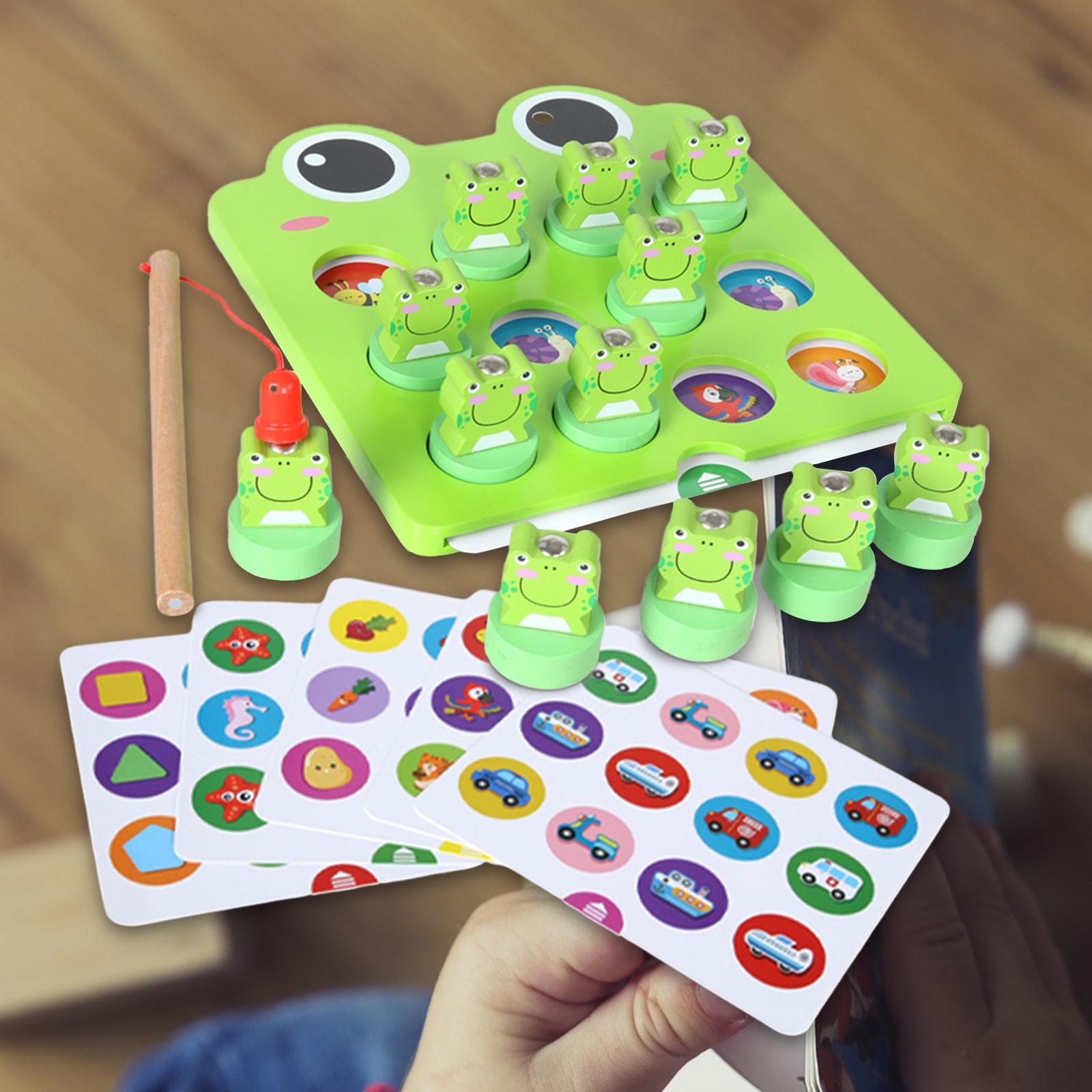 Fun Montessori Magnetic Wooden Frog Fishing Game for Boys and Girls Lightweight Great Gifts Early Learning Portable and Smooth