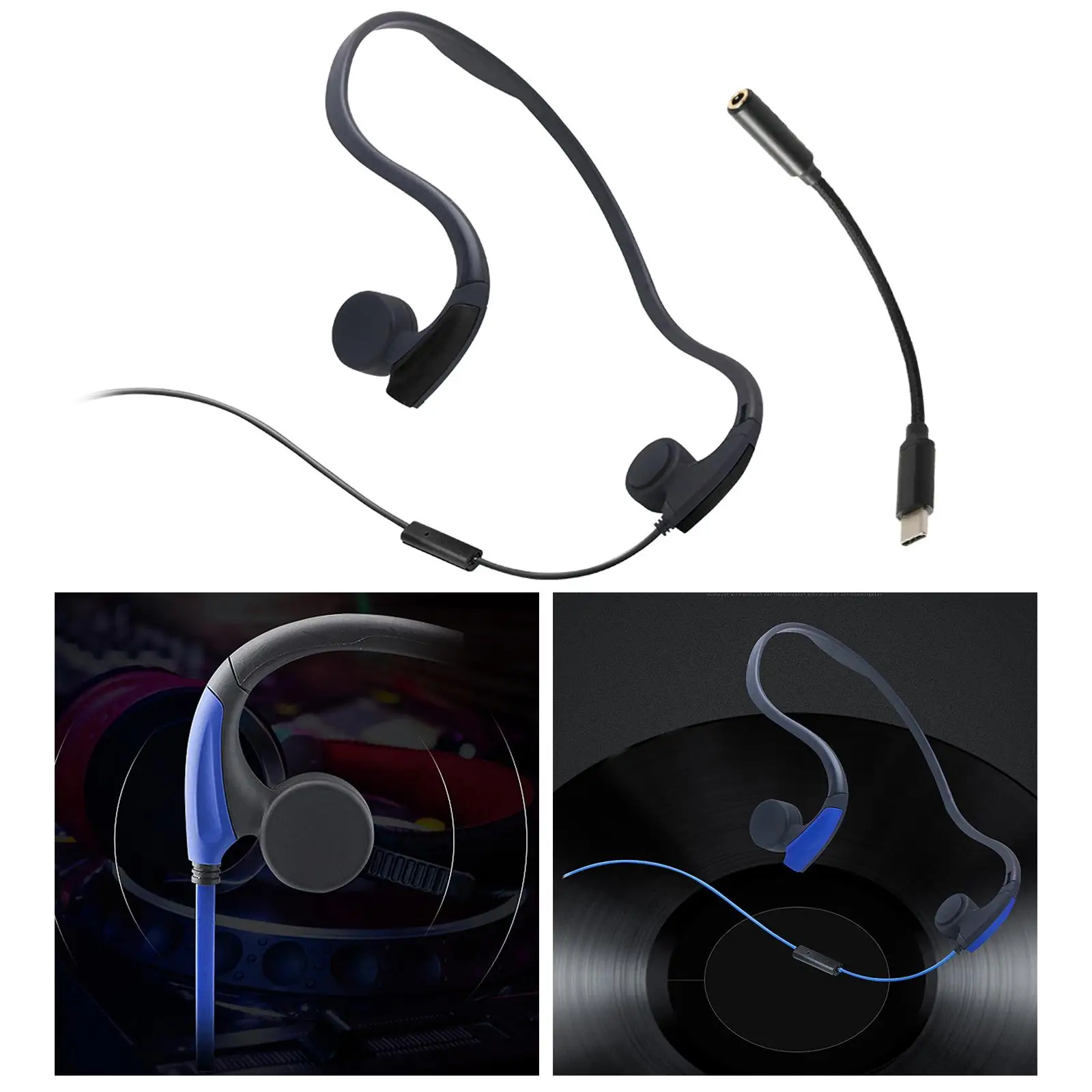 Bone Conduction Wired Headset Voice Control Music Player Bone Conduction Earphone for Running Outdoor Sport Driving Phones Music