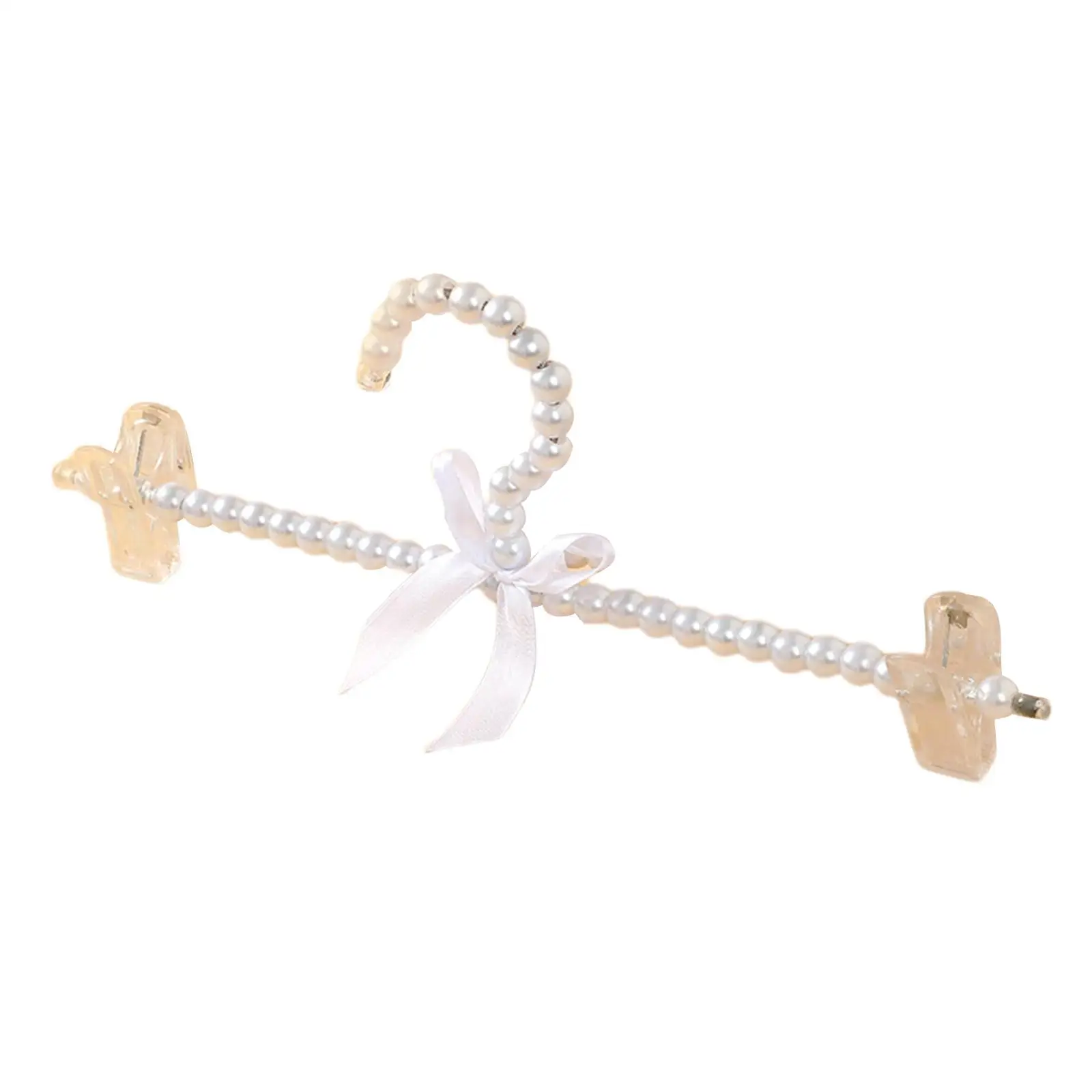 Beaded Clothing Hanger Elegant Clothes Dress Pants Hanger Pearl Bowknot Clothes Pants Hanger for Gift Wedding Women Kids Baby