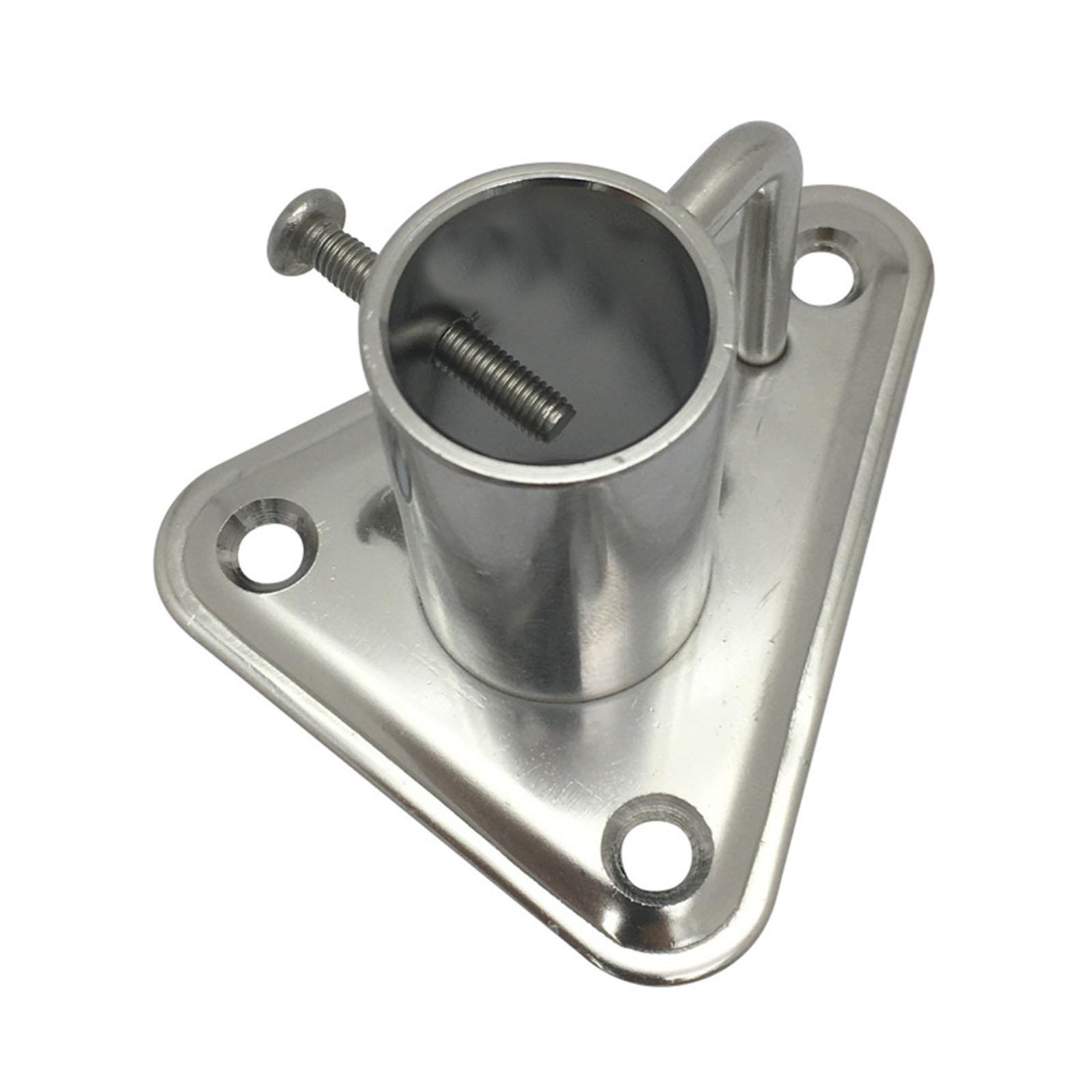 Marine Stanchion Socket 90 for 25mm Tube 316 Stainless Steel with Triangular Base and Buttress for Accessories