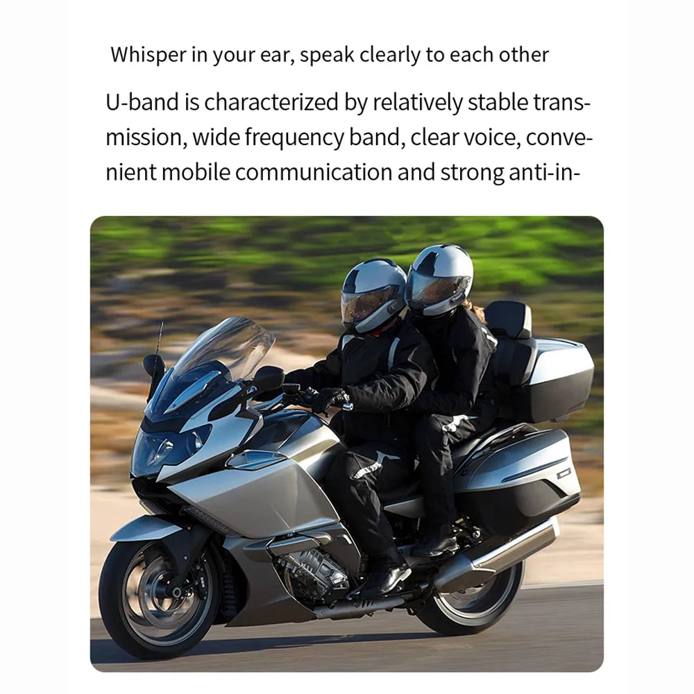 1/2 x 1 Bluetooth-Motorradhelm-Intercom-Headset für 2 Fahrer, 1000 m Reichweite, kabellos_voghion.com
