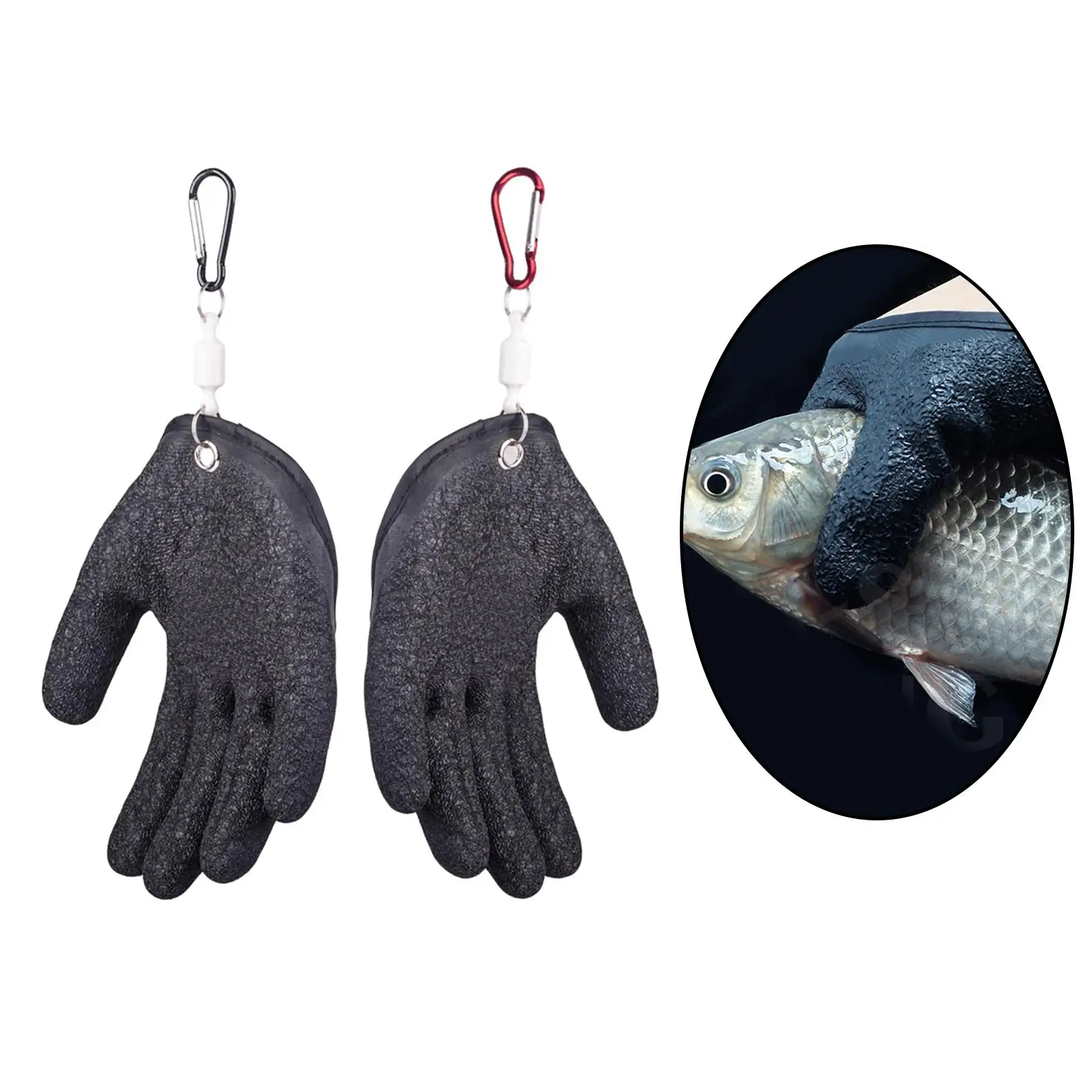 Fishing Puncture Proof Gloves w/Magnet Release Waterproof Fish Hunting Glove