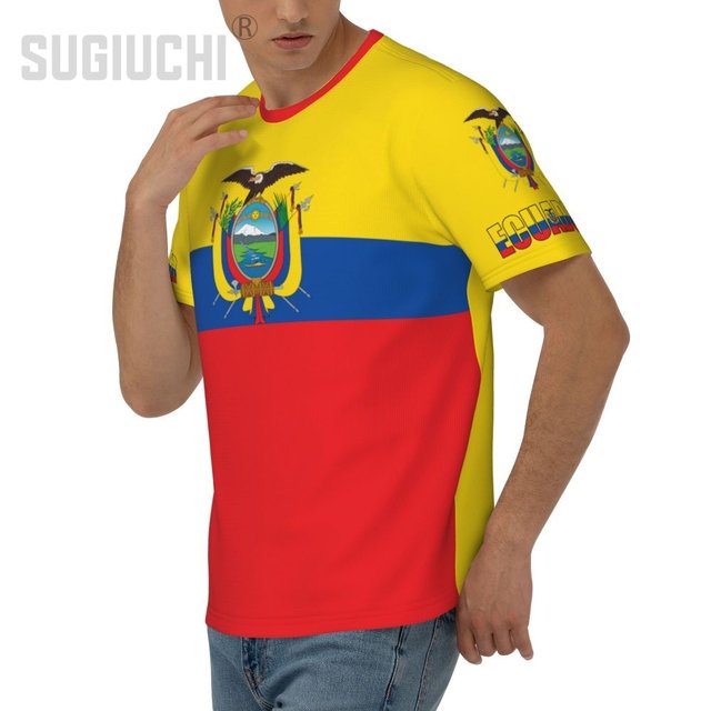 Sugiuchi Unisex Nation T-Shirt Ecuador Flag Ecuadorian T-shirts Jersey for Men Women Soccer Football Fans