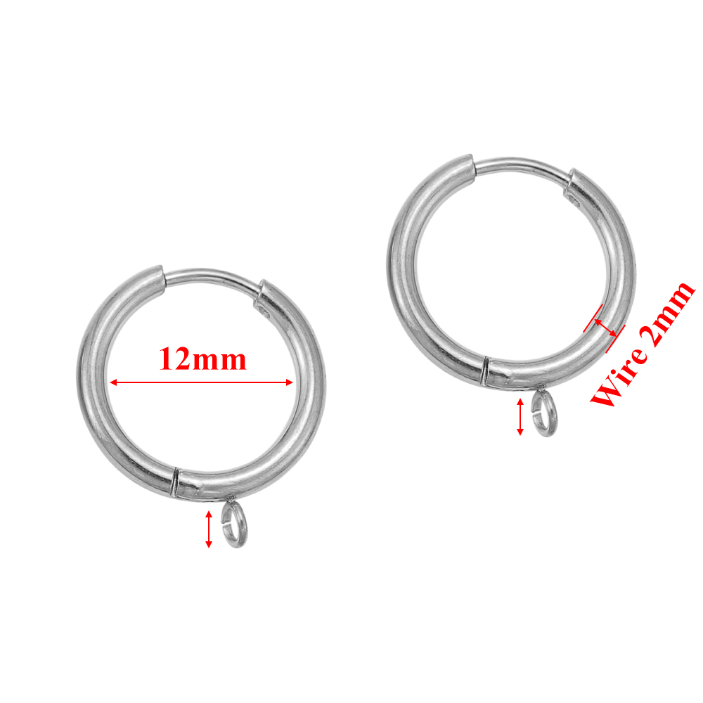 10 Stück Edelstahl 16 mm Creolen mit Biegeringen für DIY Ohrring Anhänger Frauen Schmuck Zubehör – Detail 9
