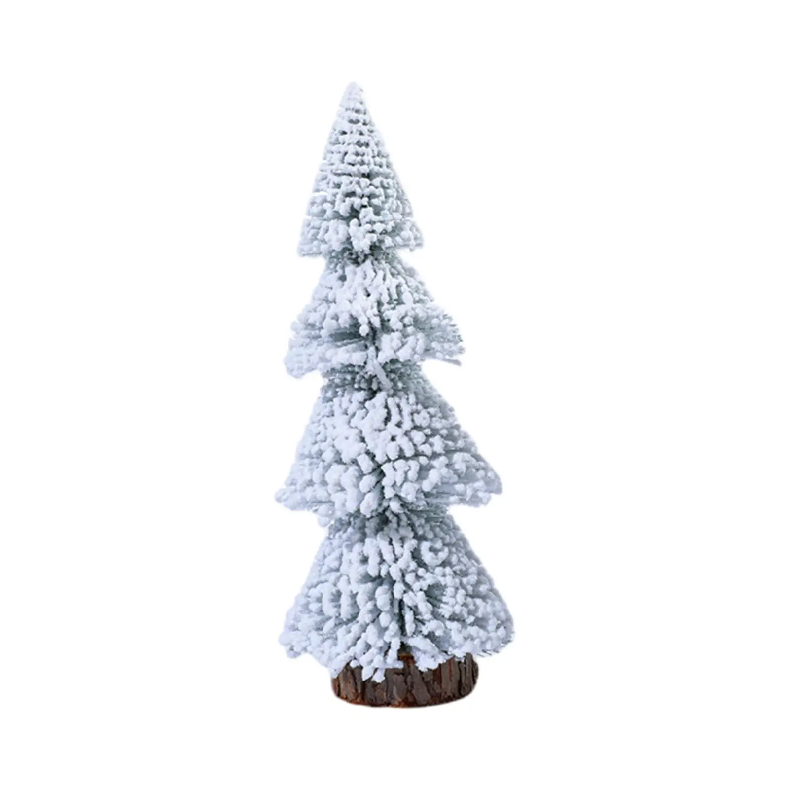 Tabletop Christmas Tree Display Vintage Rustic Wood Base Snow Flocked Christmas Tree for Table Home Fireplace Indoor Decorations