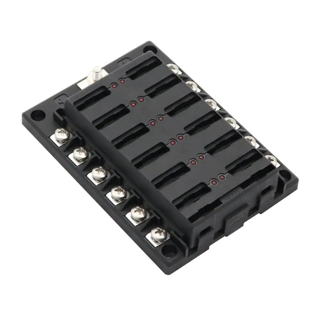 12-Way  Box Blade  Blocks with  Indicator Waterproof Cover for 12V/24V Automotive Car Truck Boat Marine Bus RV