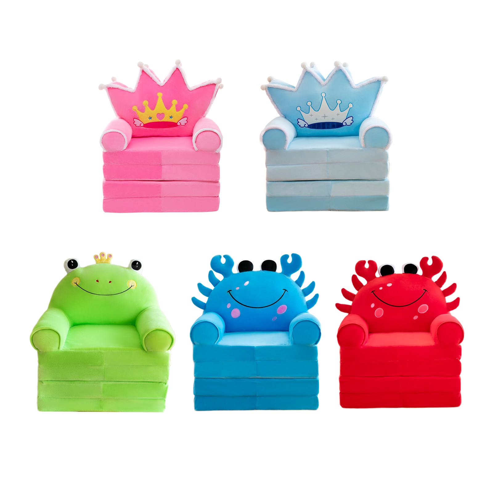 Cartoon Foldable Kids Sofa Cover Plush Children Couch Backrest Armchair Slipcover for Living Room