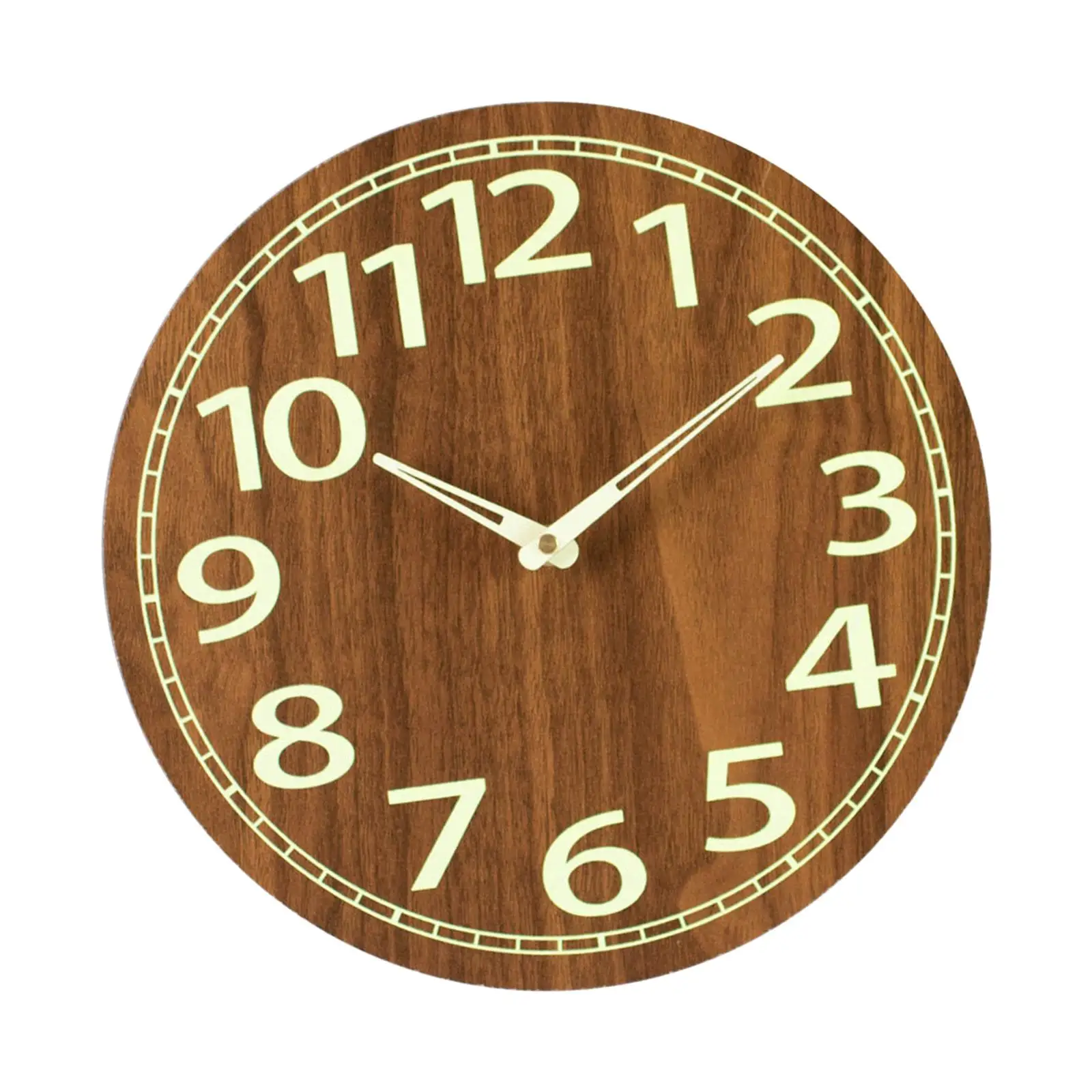 Luminous Wall Clock Creative Wooden Wall Clock Round for Kitchen Dining Room