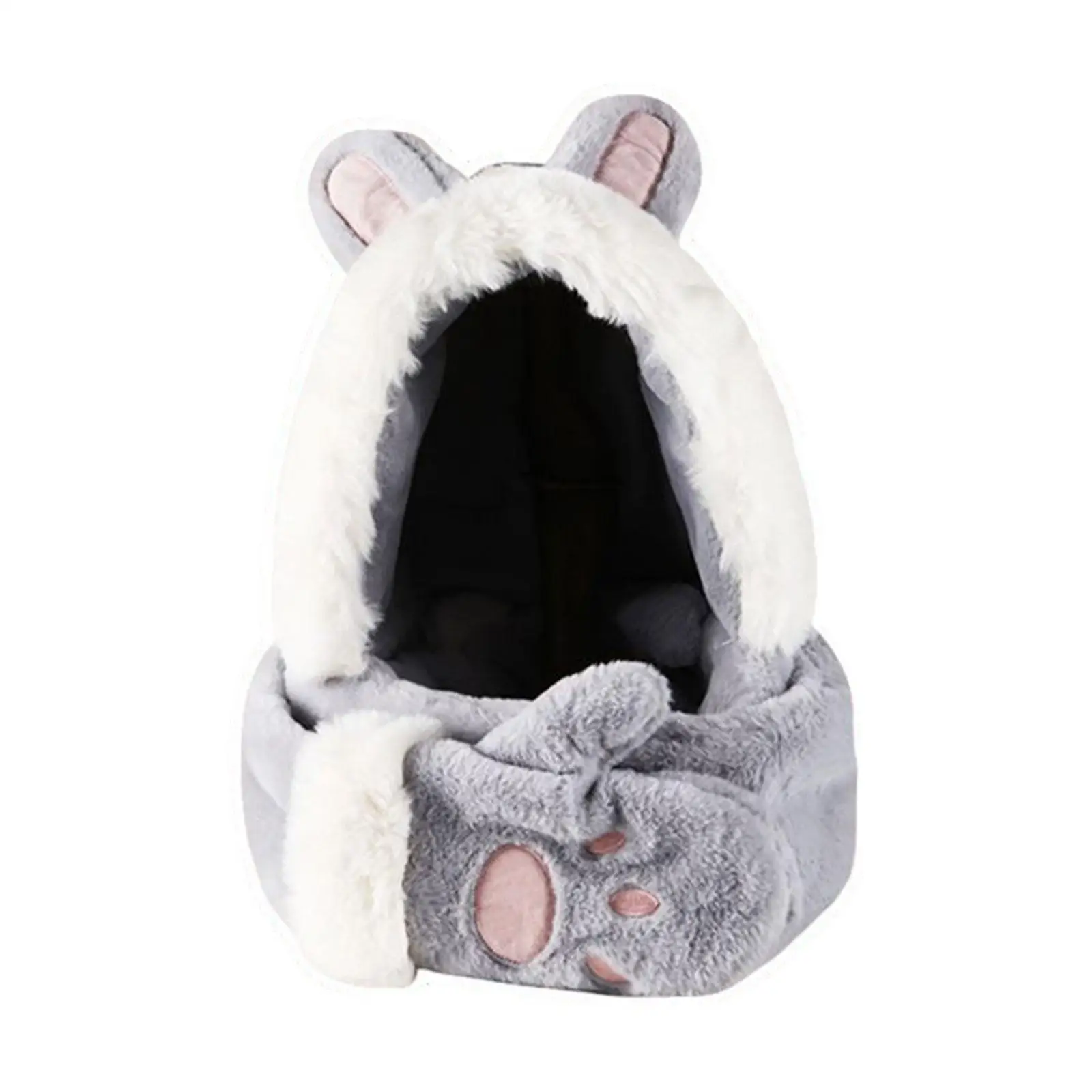 WomenS Hooded Scarf with Glove Pockets Rabbit Ears Neck Warmer Plush