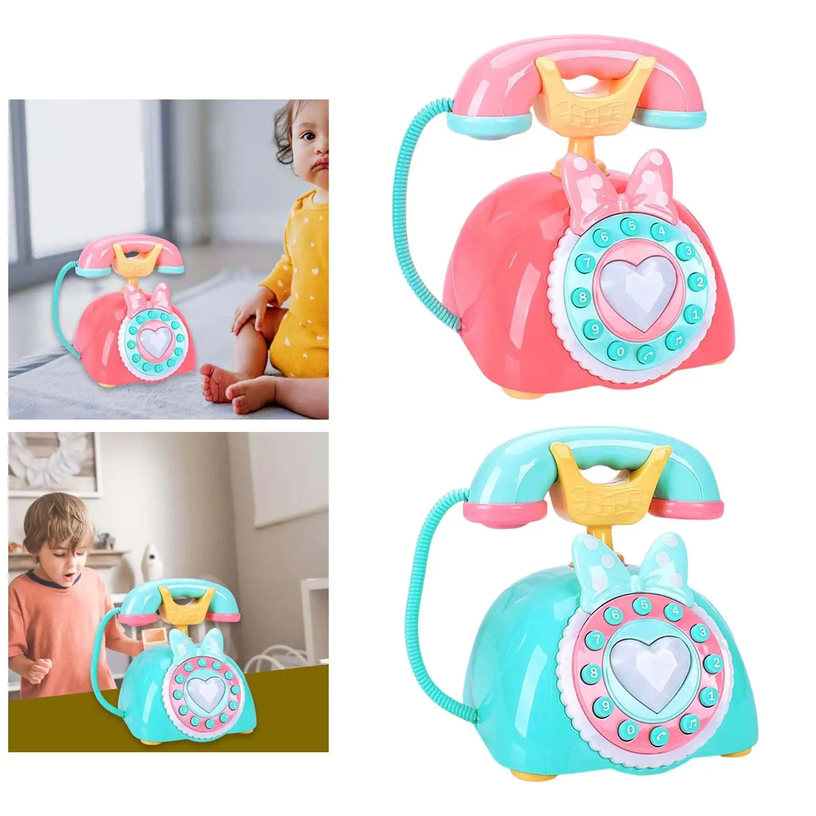 Telephone Toy Develop Chinese English Bilingual for Pretend Play Children 3+