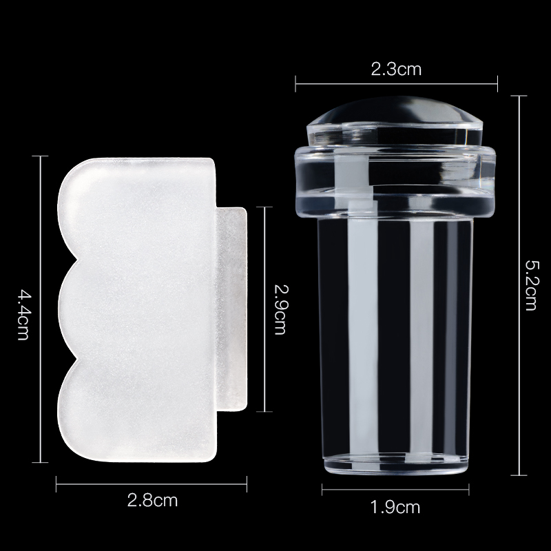 Description Picture 2 of itemNail Stamper Jelly Silicone Printing Nail Polish Stamping French Tip Nail Stamp Template with Scraper Manicure Stencil Tools
