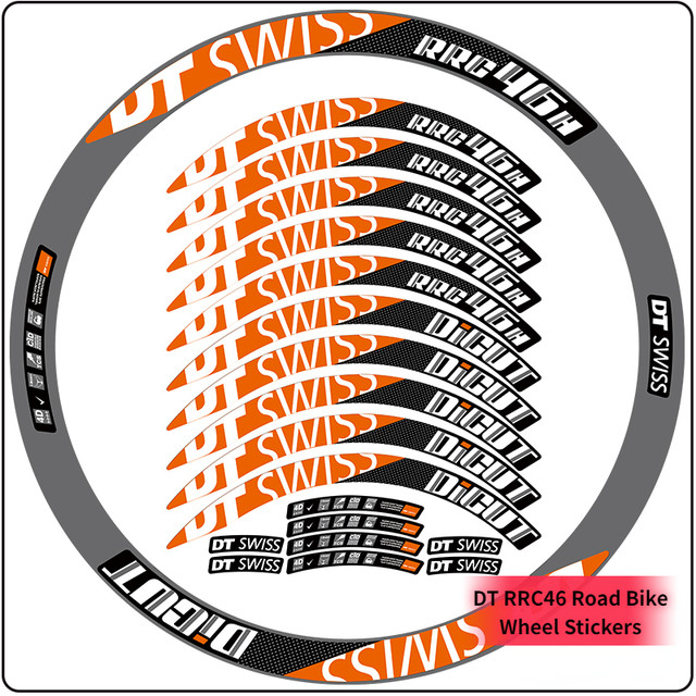 DT RRC46 Road Bike WheelSet Decals Width 20 30 40mm Bicycle Wheel