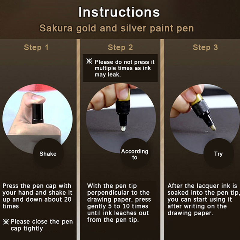 White Silver Gold Permanent Metallic Marker Pens 0.7/1.0/2.0mm Student Sketch Graffiti Art Markers Hook Liner Pen Stationery