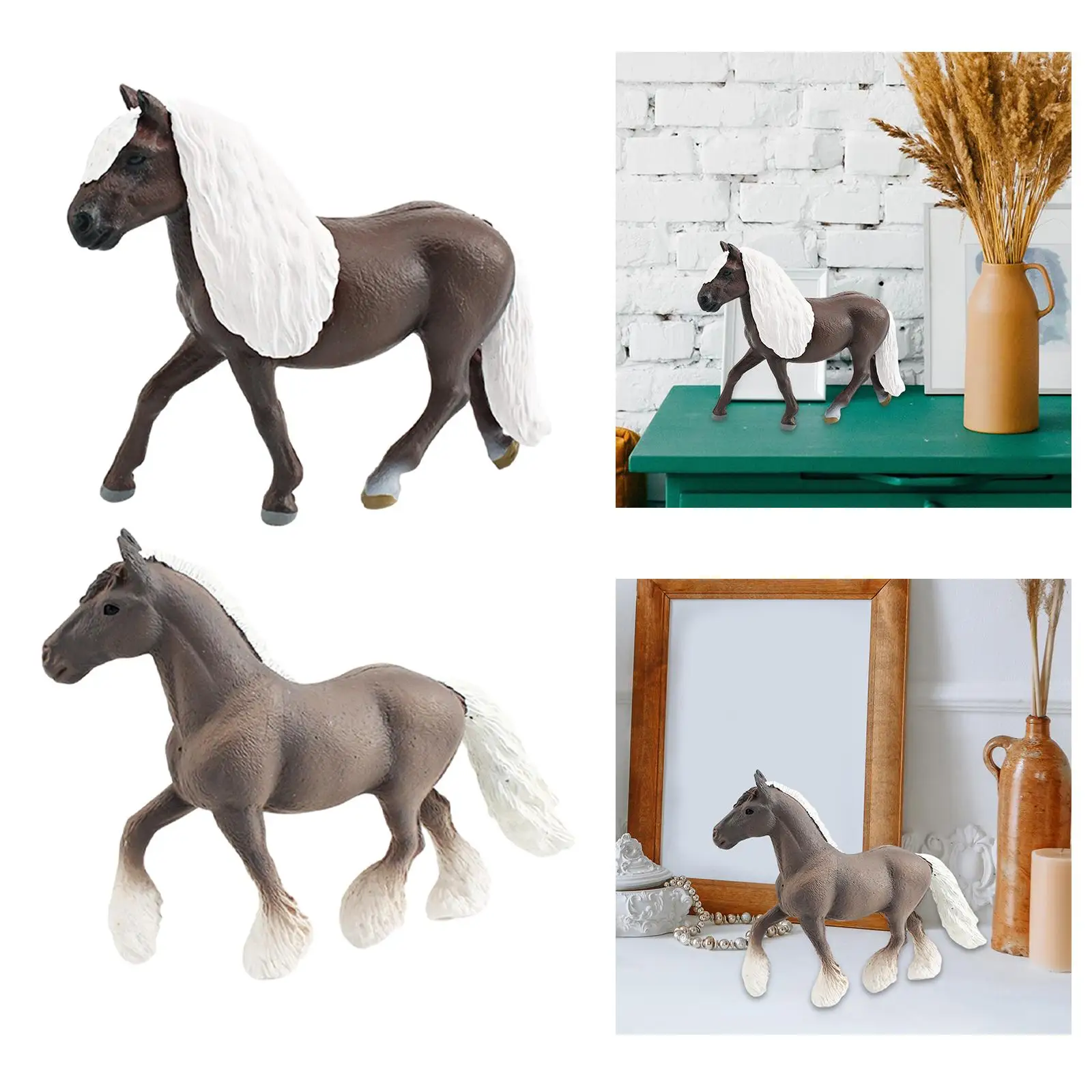 Horse Model Realistic Animal Playset Model Party Favors Animals Figures for Desktop Decor Cake Toppers Ornament Boys Toddlers