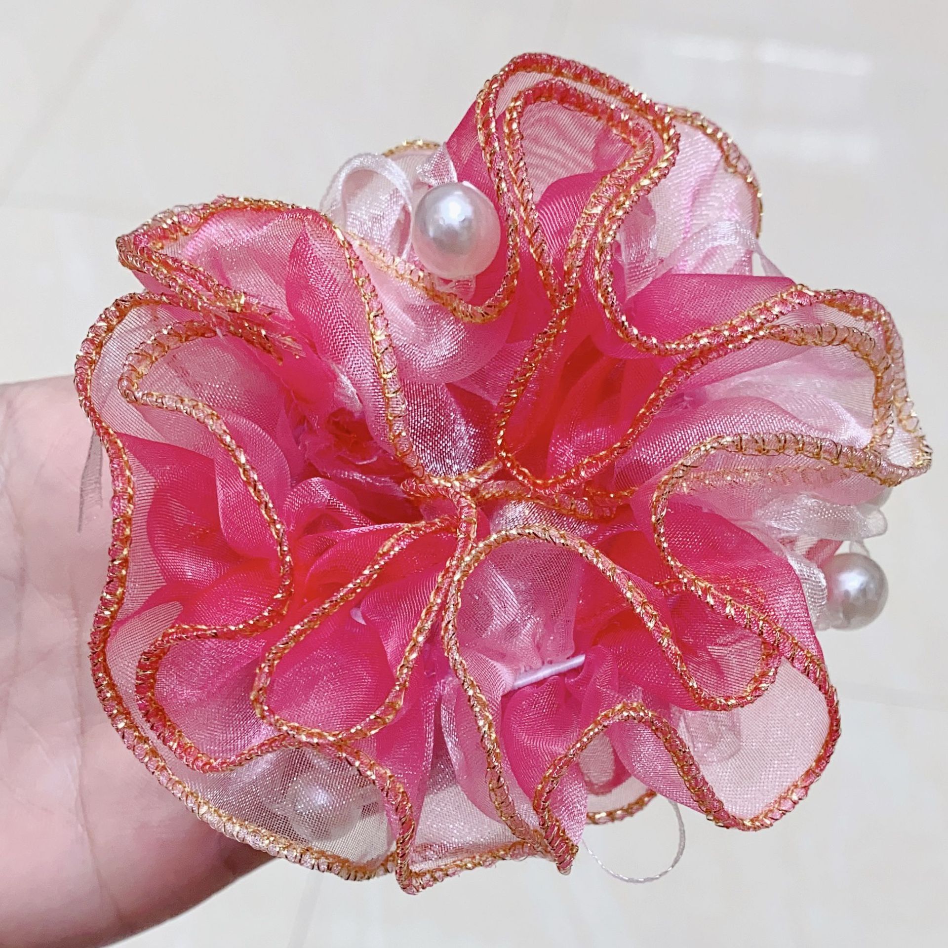 Kleines Mädchen Kopfschmuck Blumen performance für Brötchen Haarschnitt Gummiband Prinzessin elastische Haar bänder Kinder Haarschmuck – Detail 12