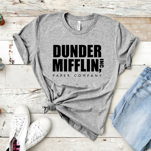 Camiseta de manga corta para hombre, camisa de papel de The Office Show Dunder  Mifflin, cuello redondo, ropa de calle, 2021 - AliExpress