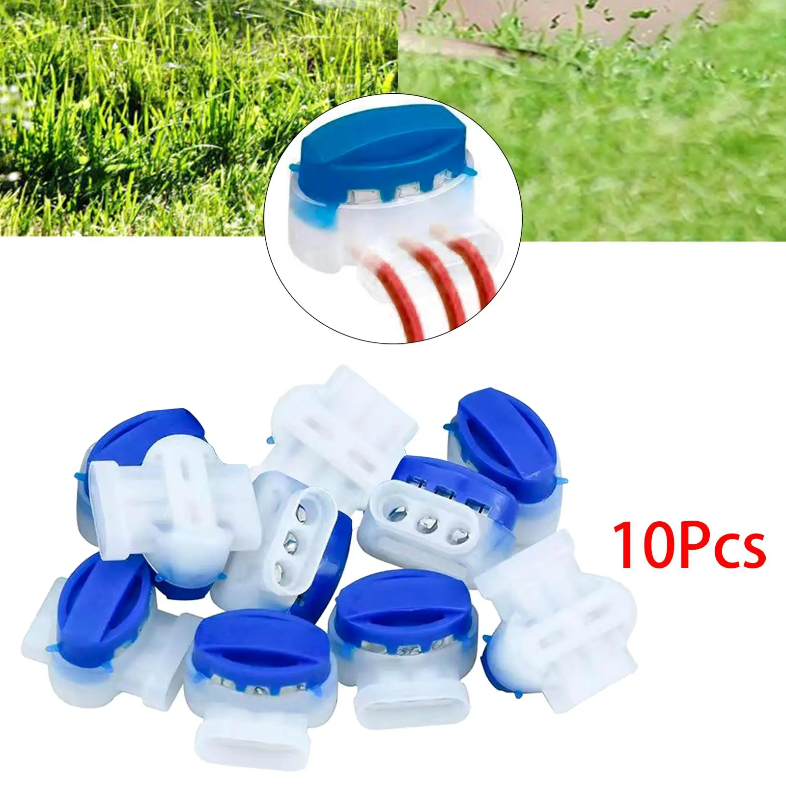 10x 3 Way Wire Connectors IDC 314-box Replacement Parts Waterproof for Robotic Lawn Mowers Irrigation System 22-14 AWG Cables