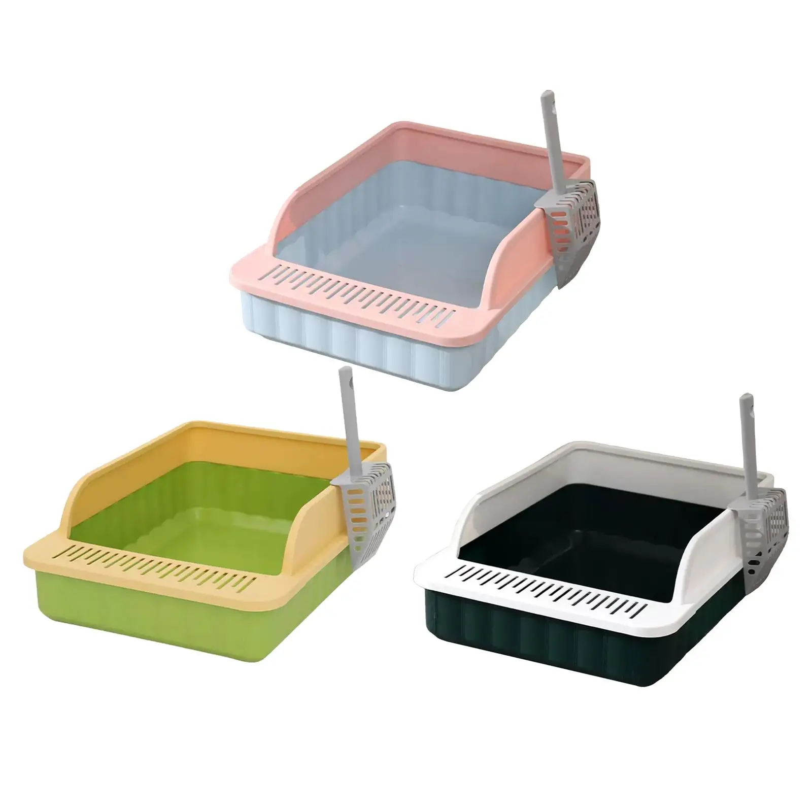 Open Top Pet Litter Tray Potty Toilet Easy to Clean Loo High Sided Cat Litter