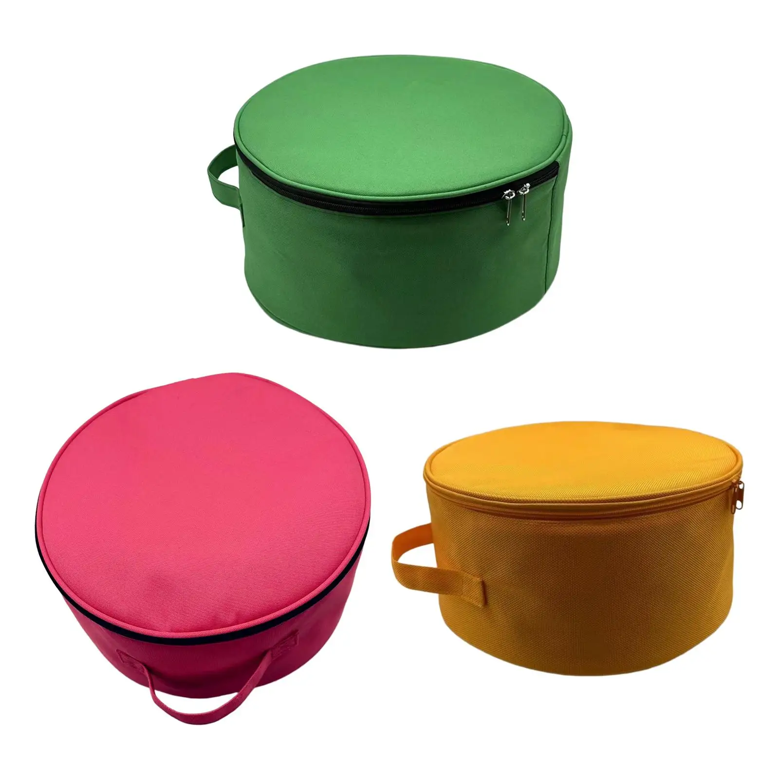 Storage Fan Handbag Round Cosmetic Bag Waterproof Multifunctional with Handle