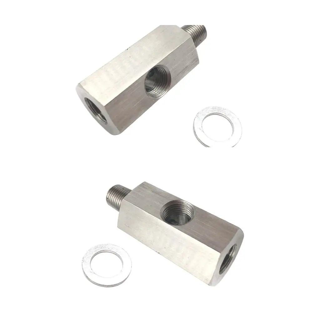 2 Pieces Steel M10   Oil Pressure Sensor 1/8`` NPT Tee to NPT Adapter