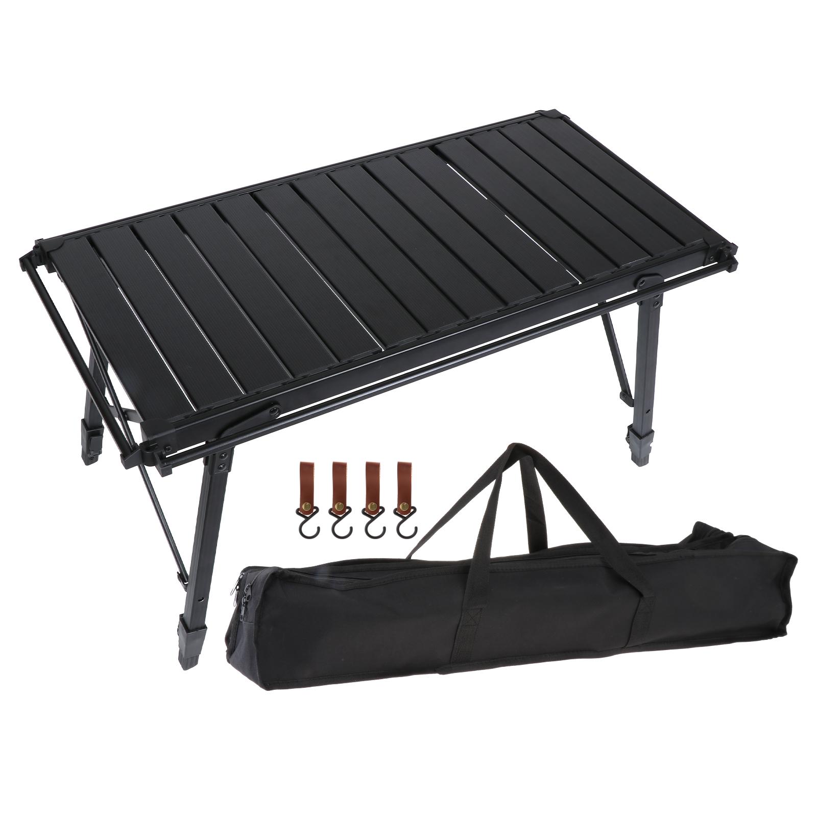 Camping Folding Table Portable Adjustable Height Foldable Picnic Table Outdoor Table for Fishing Deck Cooking Kitchen Hiking