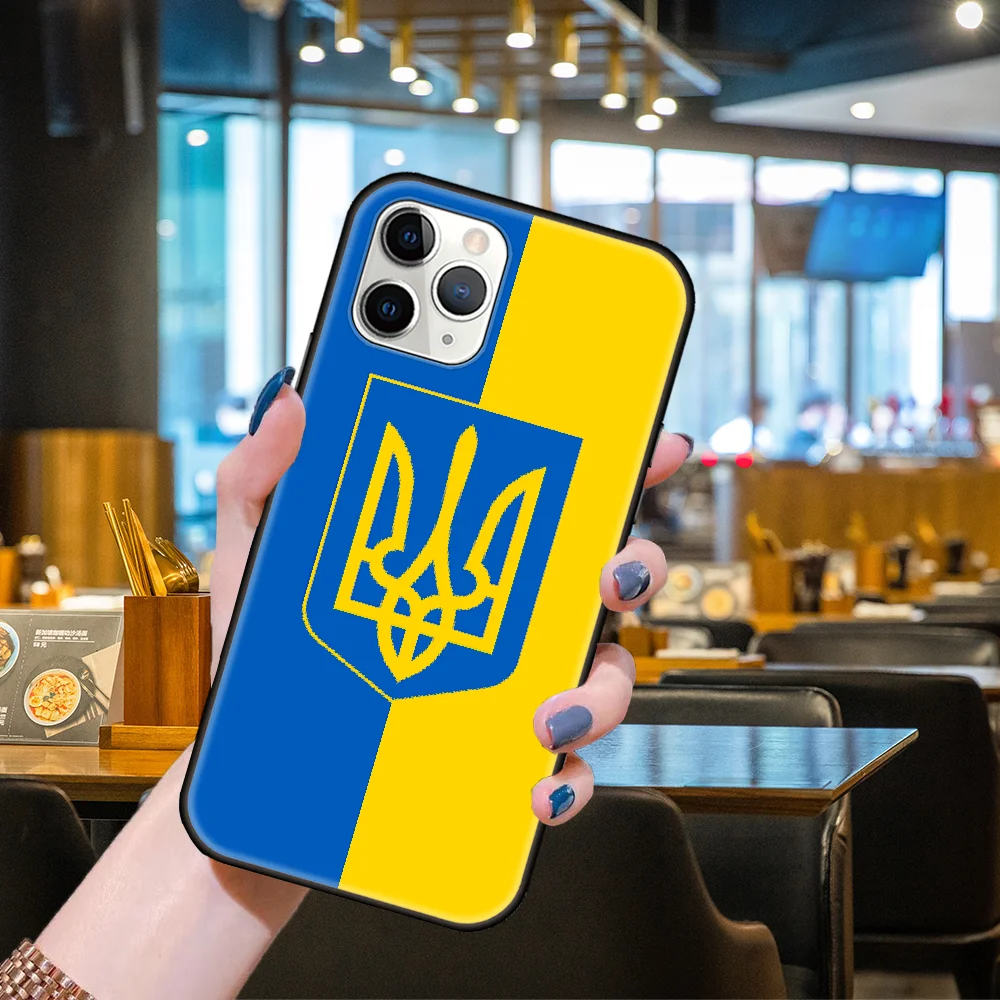 phone cases for iphone xr Phone Case For Apple IPhone 13 12 11 Mini Pro MAX SE X XS XR 8 7 6 S Plus Black Cover Shell Tpu Funda Silicone Ukrainian flag 11 phone case