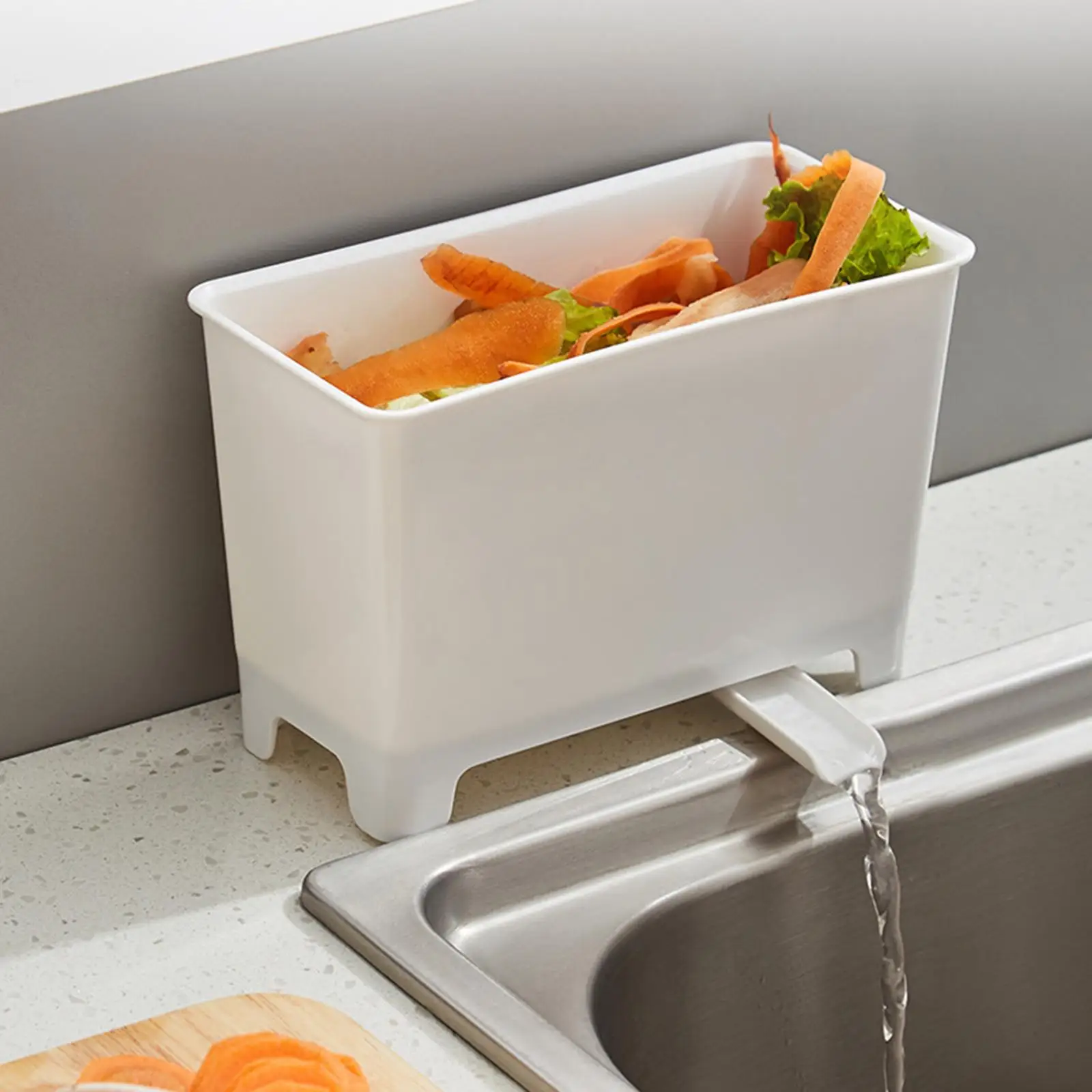 Household Drainable Trash Can Small Rubbish Bin Food Waste Bin for Bathroom