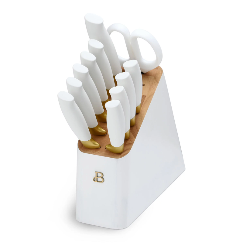 Beautiful 12 Piece Knife Block Set with SoftGrip Ergonomic Handles
