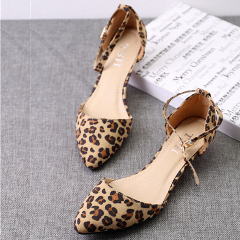 animal print low heels